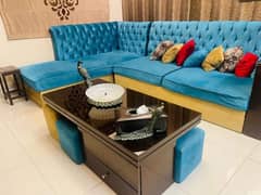velvet sofa set