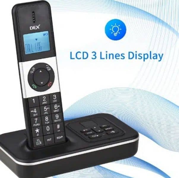 dex 2 handset cordless phone answering machine rechargeable 4