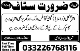 part time full time office work home base job available f