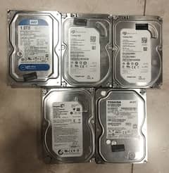 Hard Drive 1 TB 4 peices and 1 500 GB