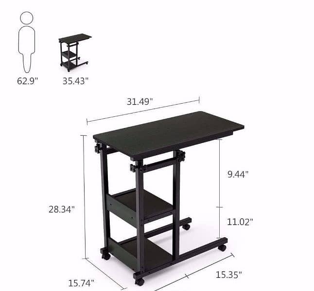 wooden Adjustable laptop side table for sofa and bed 0