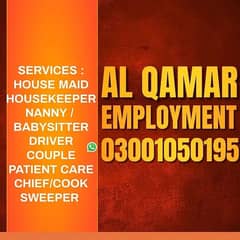 Maids / cook, chef / Couple / Patient Care / Nanny / Baby Sitter