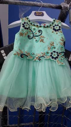 Girls pearls net frock