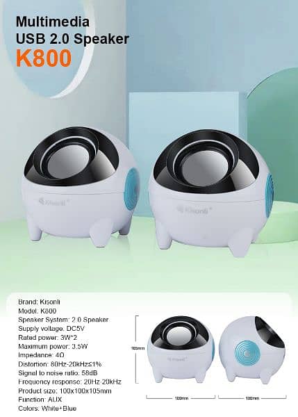 Kisnoly USB 2.0 Speakers Model: K800 2