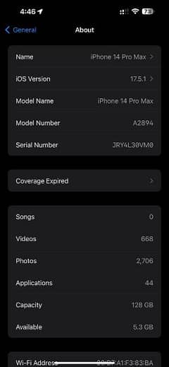 Iphone 14 pro max pta approved 128 gb