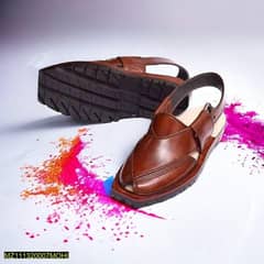 Mens PU pure Leather Peshawari chapal