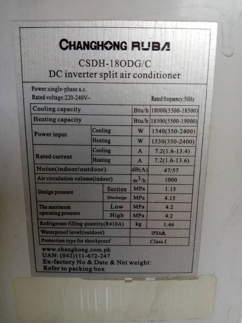 DC INVERTER CSDH 18ODG/C MODEL 4