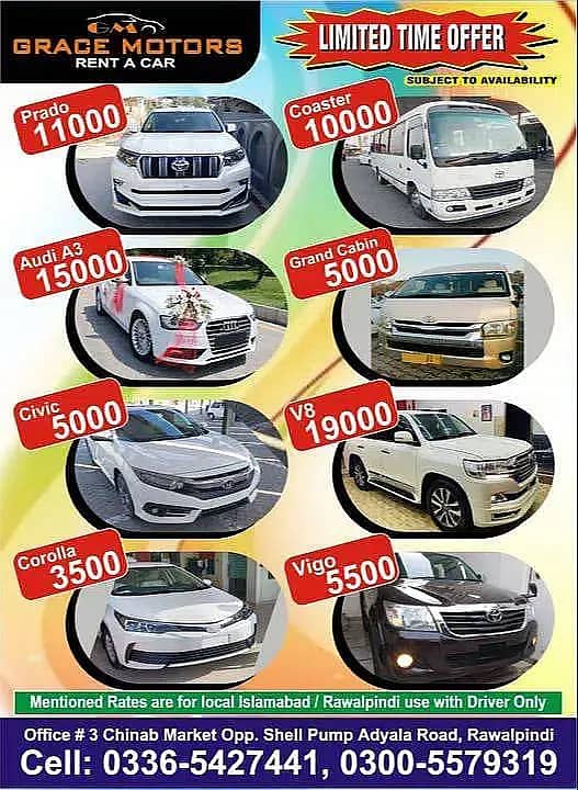 Car Rental , BRV , Corolla , Prado , Revo , Civic / Audi / Rent A Car 10