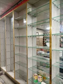 Wood & Mirror Shelves Rack for Sale