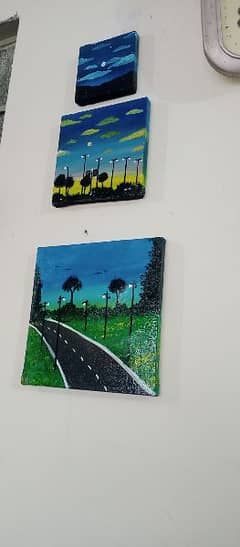 Beautiful three landscape paintings for home decorations only for 2000