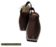 Plain leather peshawari chappal