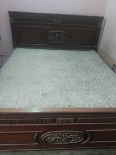 Wooden Bed King Size With Mattress & W/O Side Table