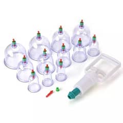 Hijama Cup Kit 12pcs - Cupping Therapy Plastic Cups Kit with Pump