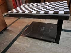 marble table with steel base