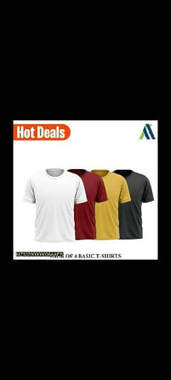 Men's Stitched Jersey Plain T-Shirt, Pack of 4