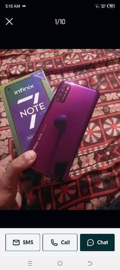 infinix note 7 lite 4gb 128gb with box official approved 10/9