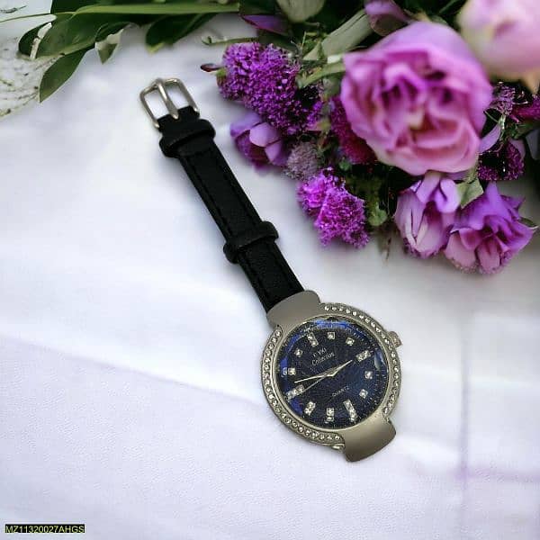 luxury leadher strap watch for ladies 0