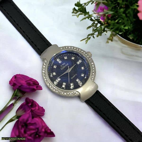 luxury leadher strap watch for ladies 1