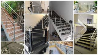 Stainless Steel Stairs Railing and Elevations