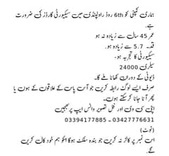 Job offer for security guard