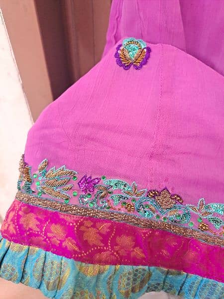 Long Purple Frock with dupatta & Trouser 3