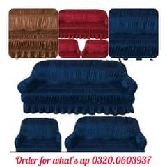 3pc jersey self textured sofa covers set 6 seatr 0
