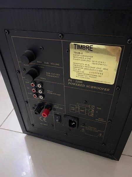 timbre tsub8 subwoofer klipsch velodyne paradigm onkyo denon pioneer 0