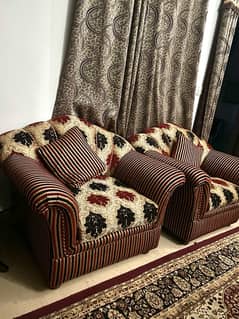 7 Seater Sofa Set for Sale with 2 wooden Tables Moltyfoam Cushion