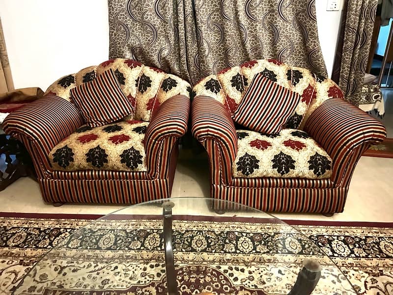 7 Seater Sofa Set for Sale with 2 wooden Tables Moltyfoam Cushion 2