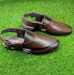 men's leather plan chappal