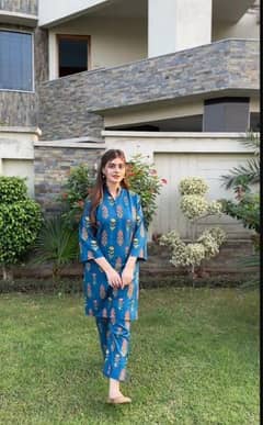 3 PC women's stitched lawn printed suit