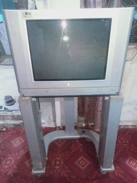 LG TV 21 inch with TV troly 1