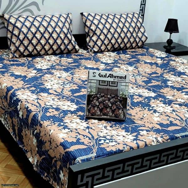 Crystal Cotton 3 Pcs Bedsheets (Premium quality) 0