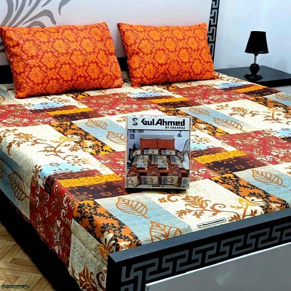 Crystal Cotton 3 Pcs Bedsheets (Premium quality) 1