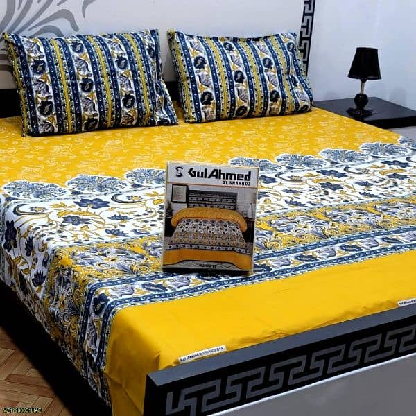 Crystal Cotton 3 Pcs Bedsheets (Premium quality) 3