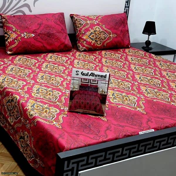 Crystal Cotton 3 Pcs Bedsheets (Premium quality) 6