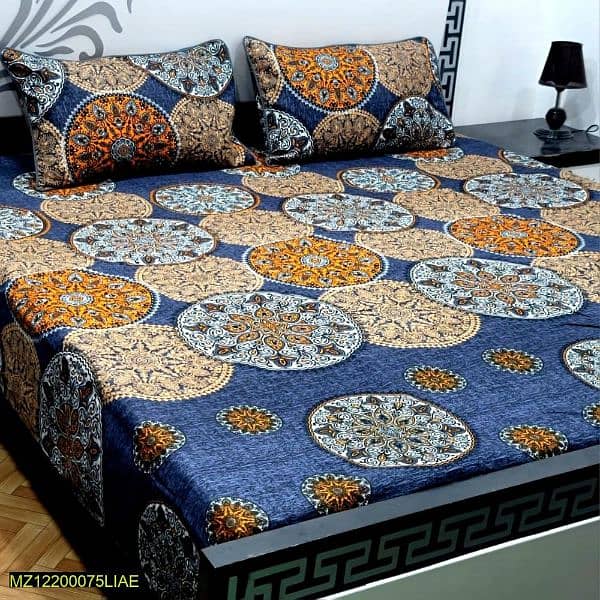 Crystal Cotton 3 Pcs Bedsheets (Premium quality) 15