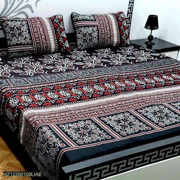 Crystal Cotton 3 Pcs Bedsheets (Premium quality) 19