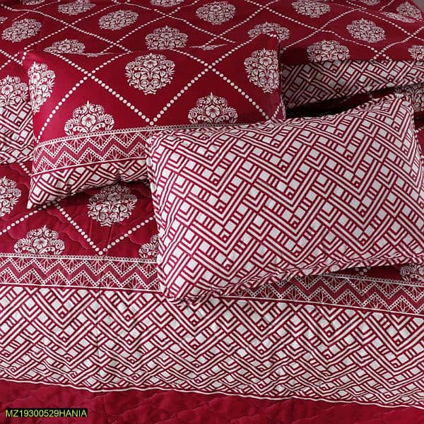 6 piece's double bedsheet printed comforter set 1