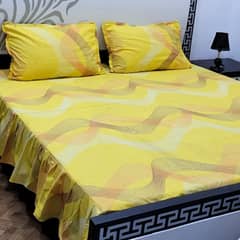 *3 piece stiched 2 sided frill bedsheets*

2 pillow