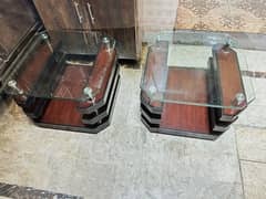 Stylish Wooden Glass Top Center Tables - Set of 2 for Sale!
