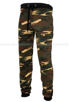 Men Camouflage Foji Style Jersey Stuff Green and Black Trousers