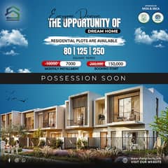 Residential 80,125 & 250 sq yd Plot on 10,000 Monthly 0
