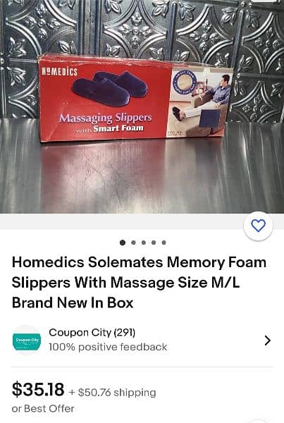 Homedics Solemates Memory Foam Slippers With Massage Size M/L 1