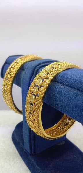 2 pcs gold plated Kara bangles 1