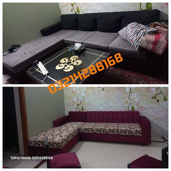 Sofa Poshish / Sofa Repair/ Fabric change / L Shape Sofa / Best Rates 3