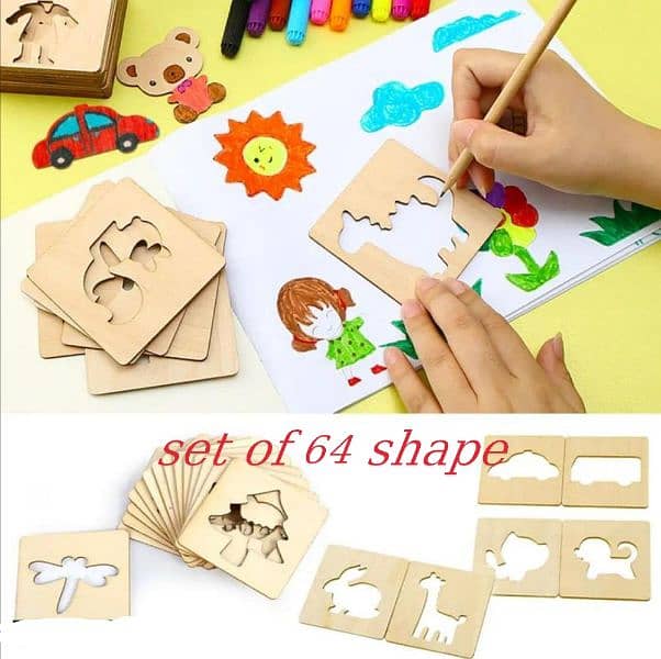 64 pcs wooden drawing boards 0