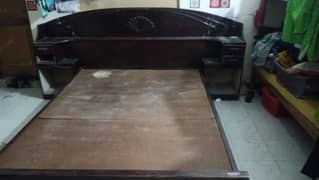 wooden double bed