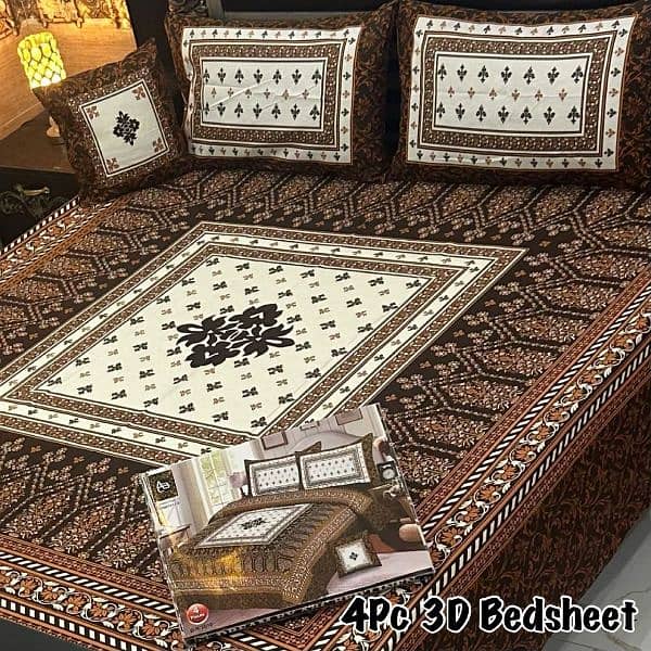 4pc 3D panel Bedsheets 03260317882 0