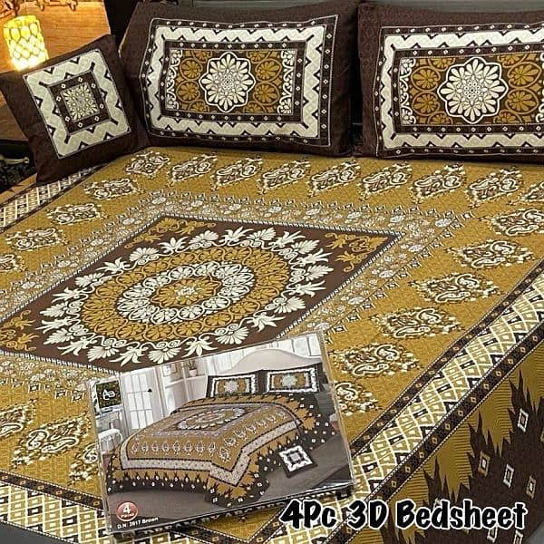 4pc 3D panel Bedsheets 03260317882 1